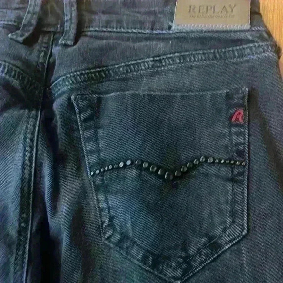 EUC REPLAY ALEJANDRA BUTTON FLY BLACK JEANS - Picture 8 of 10